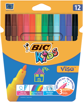 Фломастери Bic Kids Visa 880 12 кольорів (bc888695)