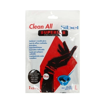 Перчатки латексные Sibel Clear All Superior Black size L для защиты рук при окрашивании без пудры черные (1х 2шт)