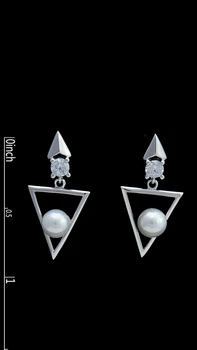 Сережки трикутники з перлиною Viennois А191533Е