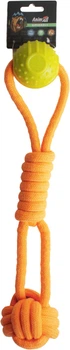 Інтерактивна іграшка AnimAll GrizZzly канат з м'ячиком 41х7х7 см Orange/yellow (6914068019864)