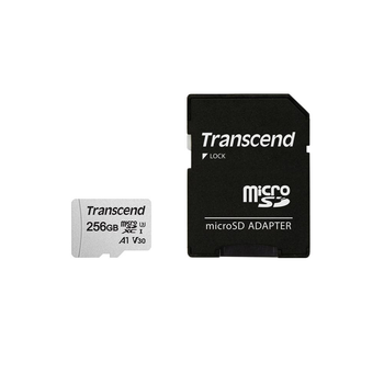 Карта памяти Transcend microSDXC 256GB UHS-I U3 V30 A1 (TS256GUSD300S-A) с SD-адаптером