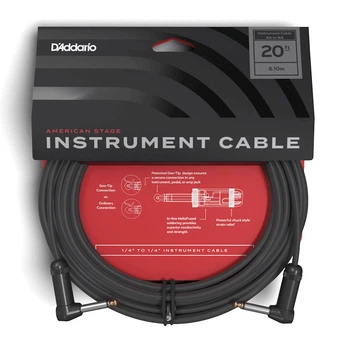 Инструментальный кабель D'ADDARIO PW-AMSGRR-20 American Stage, Right-to-Right (6m)