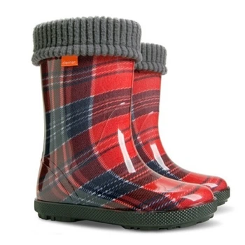 Резиновые сапоги 0049 DEMAR HAWAI LUX PRINT (Красный плед) р.26/27