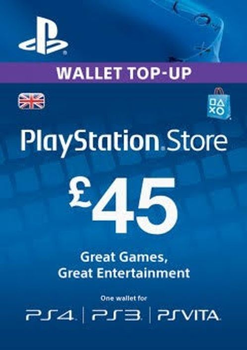 Цифровой код Сони PlayStation Network пополнение бумажника счета своего аккаунта на сумму 45£ GBP UK-регион