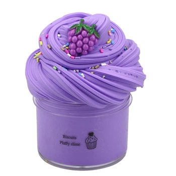Флаффі слайм з шармом виноград і посипанням Marpiel Fluffy Slime MS139C фіолетовий 200 мл