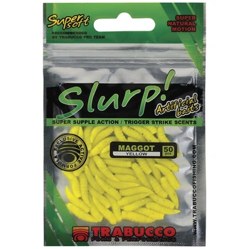 Силиконовый опарыш TRABUCCO Slurp Maggots Yellow 16 * 4мм, 50шт