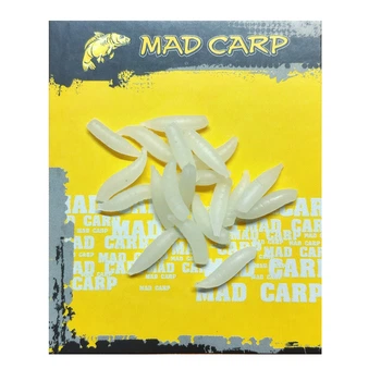 Силиконовый опарыш Mad Carp прозрачный 14*4мм, 20шт
