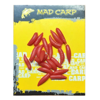 Силиконовый опарыш Mad Carp красный 14*4мм, 20шт