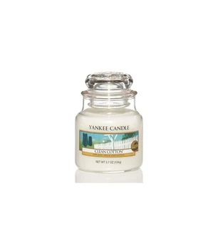 Ароматическая свеча ЧИСТЫЙ ХЛОПОК / Yankee Candle CLEAN COTTON small jar 1010727E