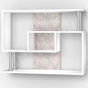 Полка Konven Mebel Адена 850х646 мм Белый+Бетон