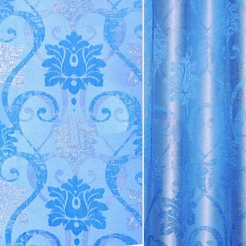 Жакард з метаниткою для штор вензелі синій світлий, ш.280 (31515.007)