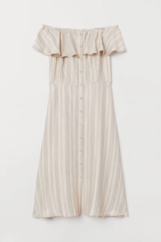 Плаття H&M 34 бежевий смужка 31037355169