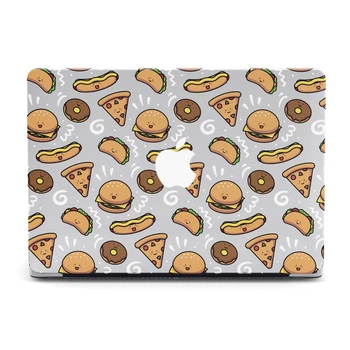 Чехол пластиковый для MacBook Pro 14 A2442 2021 Пицца, бургер, пончик