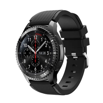 Силіконовий браслет L 22мм Line для Samsung Galaxy Watch 3 45mm - чорний (BLACKS345)