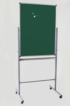 Флипчарт UkrBoards магнитный для мела на подставке двухсторонний 75х100 см на колесах DUO