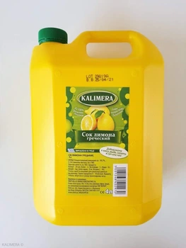 Грецький Сік лимона Kalimera 100%, без консервантів, 4 л ПЕТ