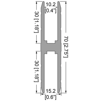 Профиль алюминиевый Penn Elcom MG-0640 для соединения панэлей Н-образный с пазом 10,2 мм