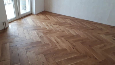 Массивная паркетная доска Елочка дуб Оригинал 500x100x20мм кв. м.