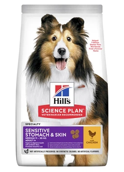 Сухий корм Hills SP Adult Sensitive Stomach & Skin - для дорослих собак з чутливим травленням і шкірою (курка) 14 кг