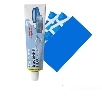 Ремонтный набор для бассейнов из ПВХ IntexPool 33636 (клей 40 г, 3 варианта ткани ПВХ)