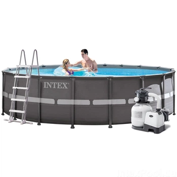 Каркасный бассейн Intex 26330, 549 x 132 см (6 000 л/ч, лестница, тент, подстилка)