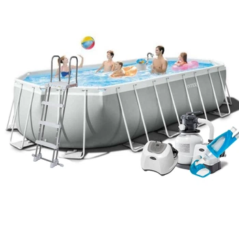 Каркасний басейн Intex 26798 — 11, 610 x 305 x 122 см (5г/год, 6000 л/год, сходи, тент, підстилка, набір для догляду)