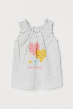Майка H&M 74см серый принт 31038653902