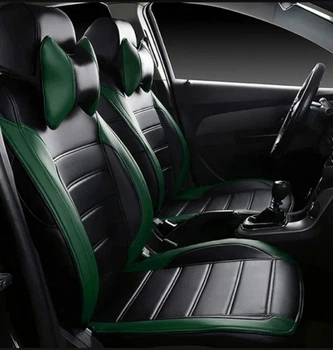 Комплект модельных чехлов NEO X AMI.AUTO из германской экокожи Аригона черно зелёные на Субару Аутбек (Subaru Outback) 2003-2009 джип