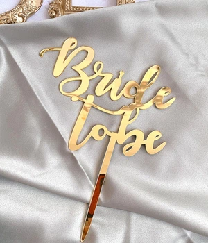 Топпер для торта на дівич-вечір "Bride to be" золото (B-701)