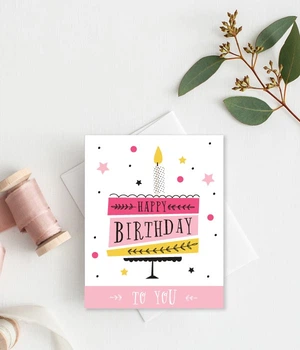Стильная открытка Happy Moments "Happy birthday to you!" 12x15 см (0210)