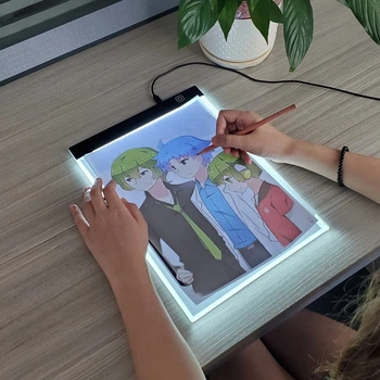 Световой Планшет Lee's Sharing с LED подсветкой А5 размер для рисования и копирования рисунков, чертежей, инженерных и архитектурных схем, швейных проектов (sv0442)