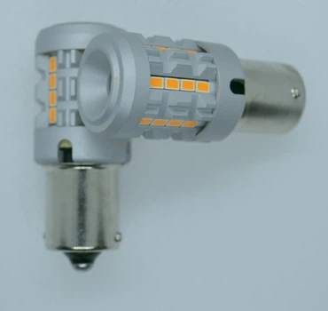 LED автолампа 7KG26 STELLAR BA15S,1156 180° CAN BUS + Резистор Amber (желтый) светодиодная в повороты (1 шт.)