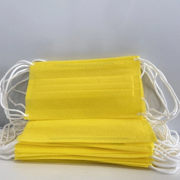 Медичні маски жовті MEIRUN з фільтром і вставкою для носа хорошої якості 25 шт/уп.