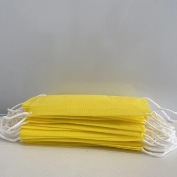 Медичні маски жовті MEIRUN з фільтром і вставкою для носа хорошої якості 25 шт/уп.