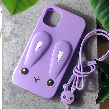 Чохол Funny-Bunny для Iphone 11 бампер гумовий заєць Бузковий