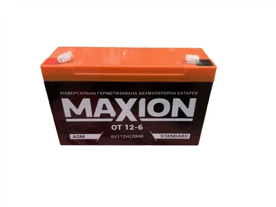 Аккумулятор MAXION 6V 12Ah AGM