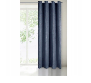 Однотонна штора Decority 250 х 140 см, темно-синя (JS4436)