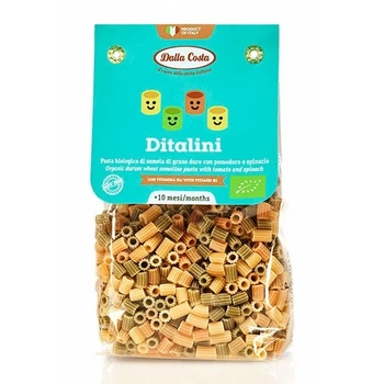 Макарони DALLA COSTA BIO Baby Ditalini tricolor,200г