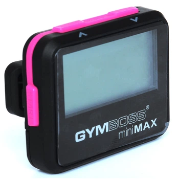 Спортивний круговий таймер-секундомір Gymboss MiniMax для боксу і кроссфіта в чорному корпусі з рожевими кнопками (GM-P-25)