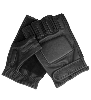 Перчатки тактические кожаные Mil-tec беспалые черные (12515002_XL) размер XL