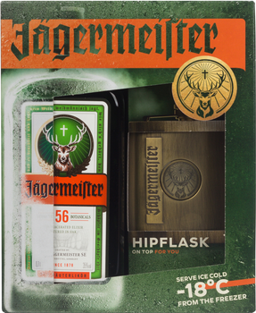 Лікер Jägermeister 0.7 л 35% + Ретро фляга (4067700013019)