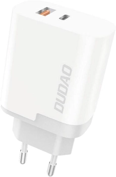 Сетевое зарядное устройство Dudao A6XSEU QC3.0 & PD 22.5W Dual Port White (QT-DudaoA6XSEU)