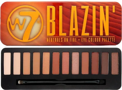 Тени для век W7 Blazin' палетка 12 цветов warm nude orange and brown 15.6 г (5060503756557)