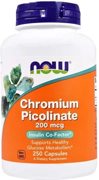 Хром піколінат Now Foods Chromium Picolinate 200 мкг 250 капсул (733739014221)