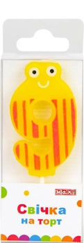 Свеча для торта Maxi цифра 9 4.5 см Желтый (MX622053-9)