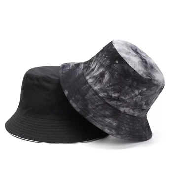 Панама Двухсторонняя Мраморная Черная, Унисекс WUKE One size