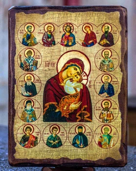 Икона Богородица с Предстоящими 170*230 мм