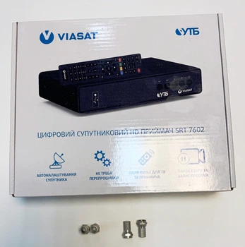 Супутниковый ресивер(тюнер) Viasat Strong SRT 7602 оператора ТВ Віасат та 4 F-роз'єма(ремкомплект)