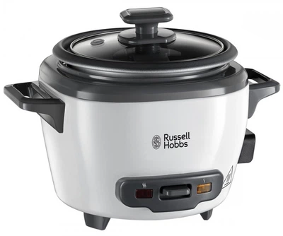 Рисоварка Russell Hobbs 27020-56, 200Вт, чаша-0.7л, механическое управл., съемная крышка, нерж. сталь, черно-белый