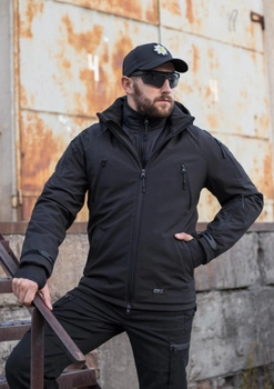 Куртка тактична FCTdesign на сітці Софтшелл 56-58 чорна